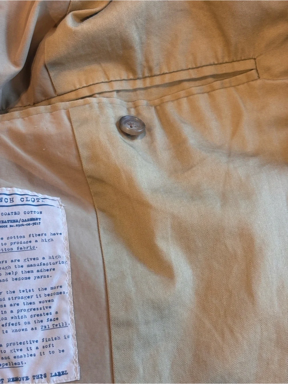 J. CREW Y2K 2008 Tan Sutherland Trench Coat with Classic Collar Size Small‎